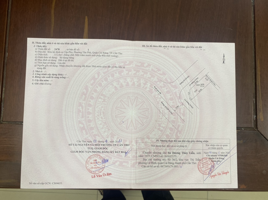 Cặp nền góc VIP đối diện Trạm Y Tế đường A5 KDC Tân Phú