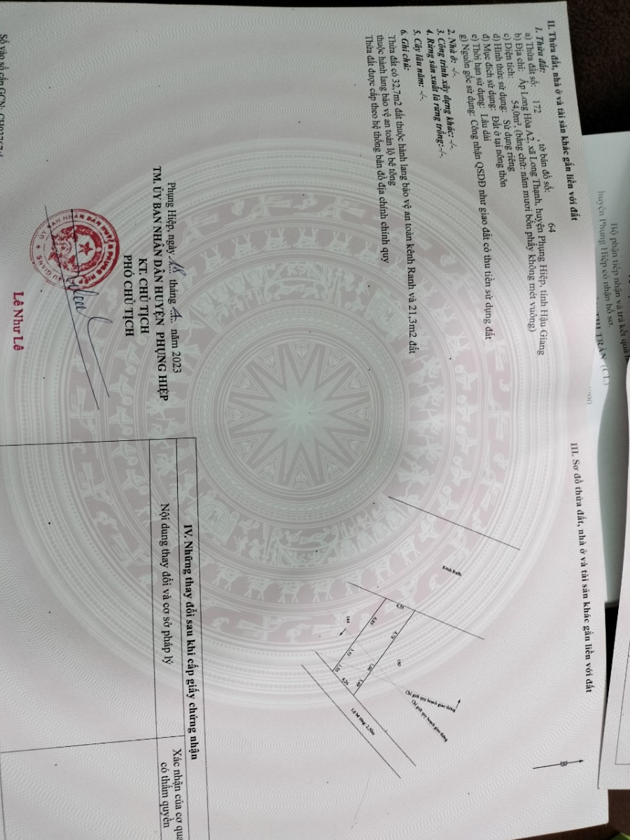 Nền gần chợ Long Thạnh - Hậu Giang - 250 triệu