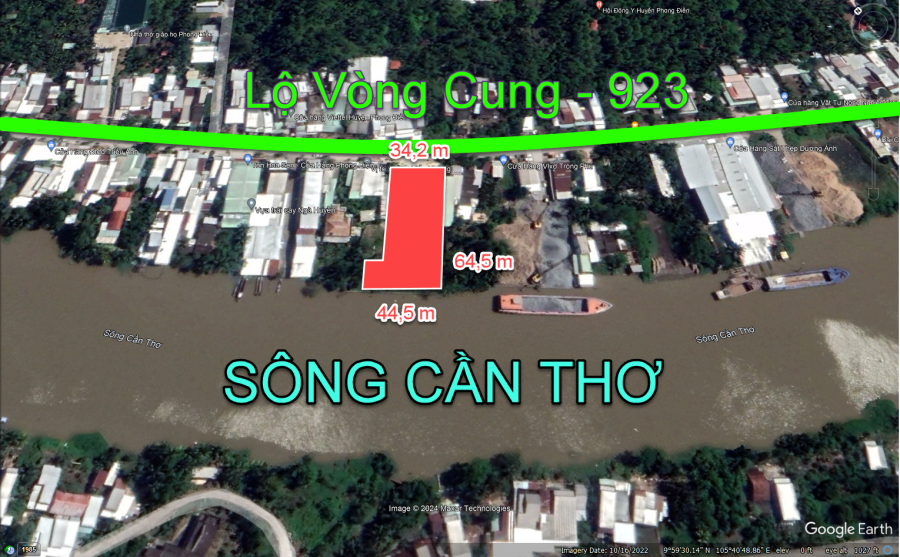 🔴 Đất 2 mặt tiền Lộ Vòng Cung 923 và Sông Cần Thơ