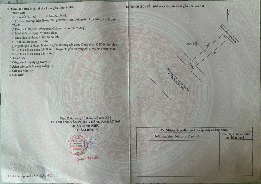 ⭐ Nền mặt tiền Trần Hoàng Na đoạn giữa 30/4 và Tầm Vu