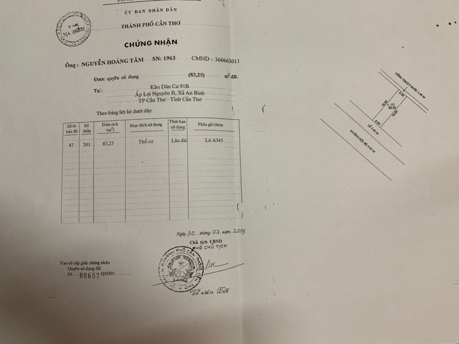 2 CĂN MẶT TIỀN ĐƯỜNG TRẦN HOÀNG NA ĐOẠN KDC 91B