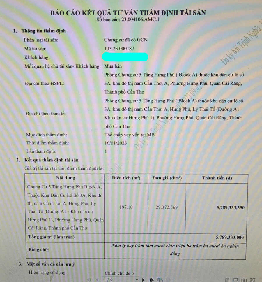 Mặt tiền trệt lầu - Chung cư 5 tầng Hưng Phú, Block A