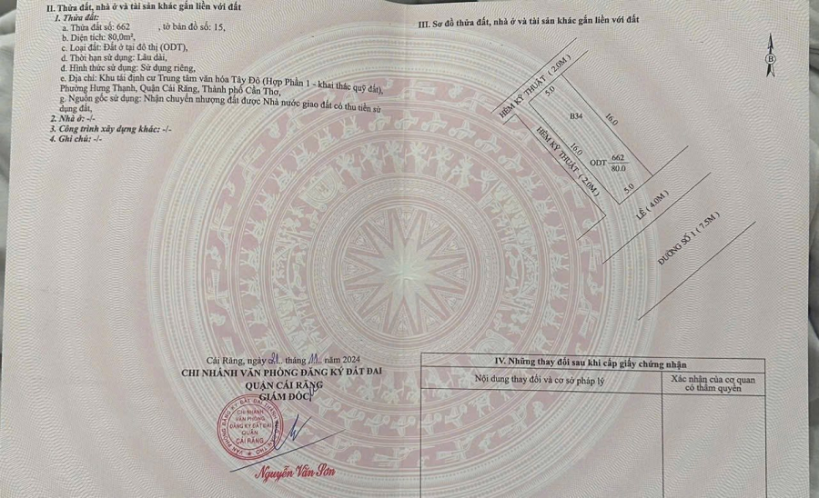 Nền KDC Văn Hoá Tây Đô Gần QL1A (hẻm hông 2m)