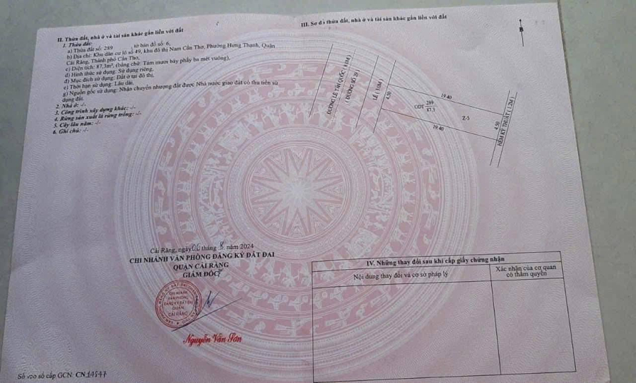 Nền Lê Tấn Quốc - KĐT Hưng Phú - Cần Thơ